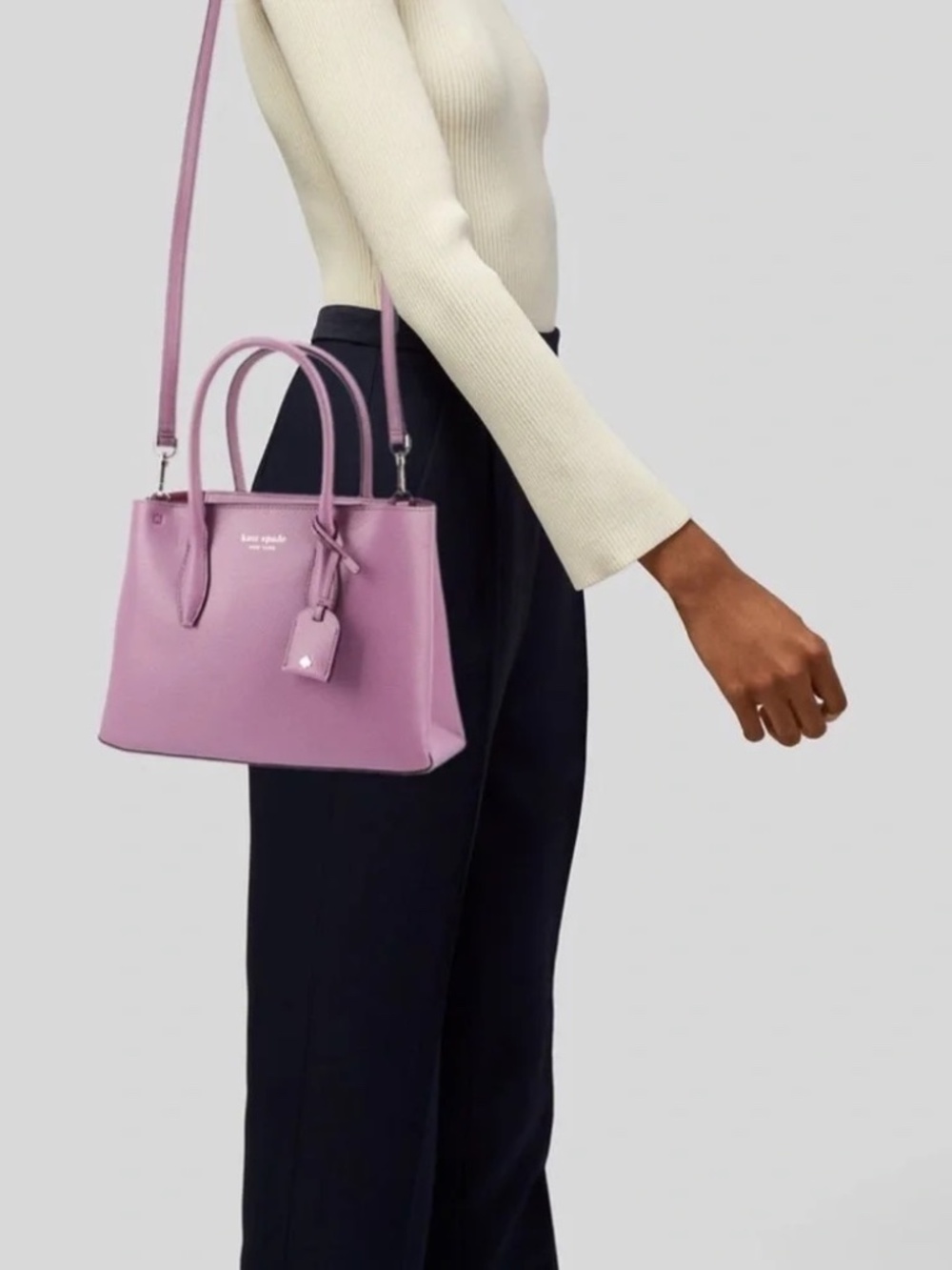 Kate Spade New York Eva Top Handle Pebbled Crossbody Bag in Lilac Orchid Purple